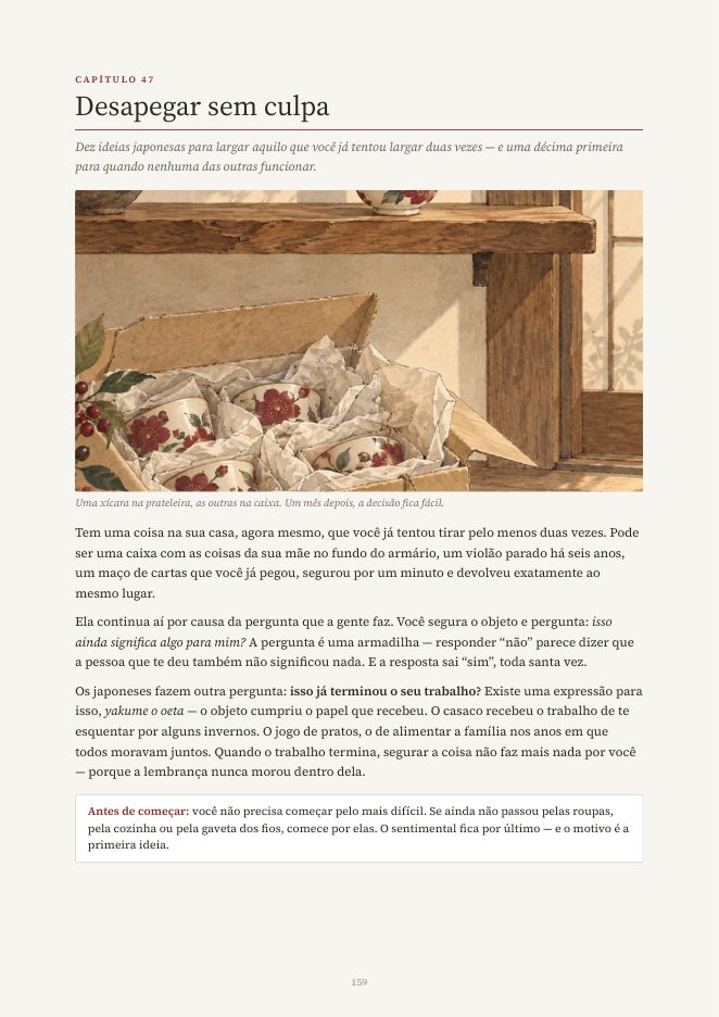Página do capítulo Desapegar sem culpa